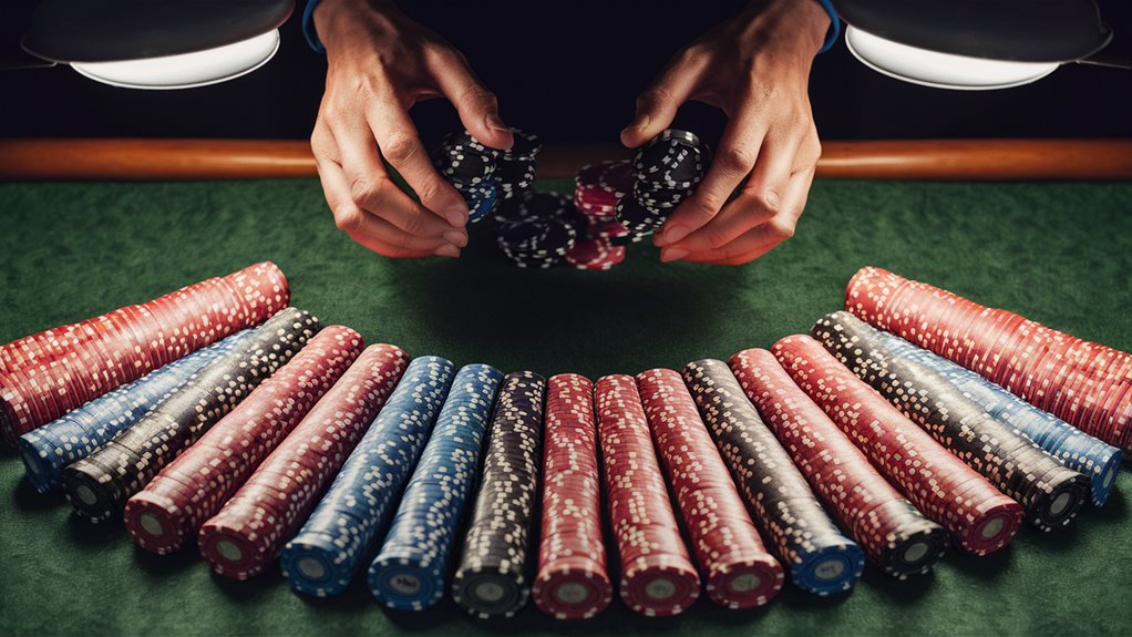 arrange poker chips efficiently