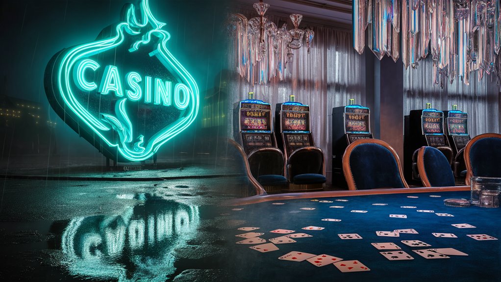 casino romance glows blue