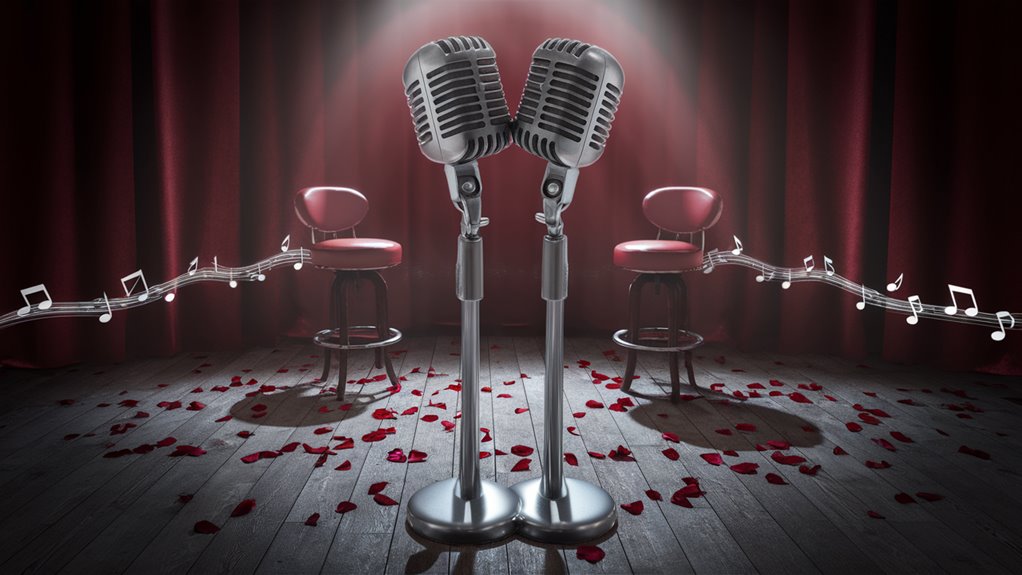 romantic pairs singing together