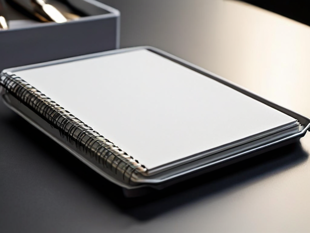 Blank divider cards and compact storage tray on brushed metal surface, shallow depth of field.