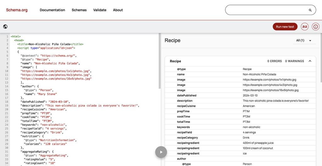 Structured Data Markup Helper workflow generating accurate JSON-LD for a visible movie or video page.